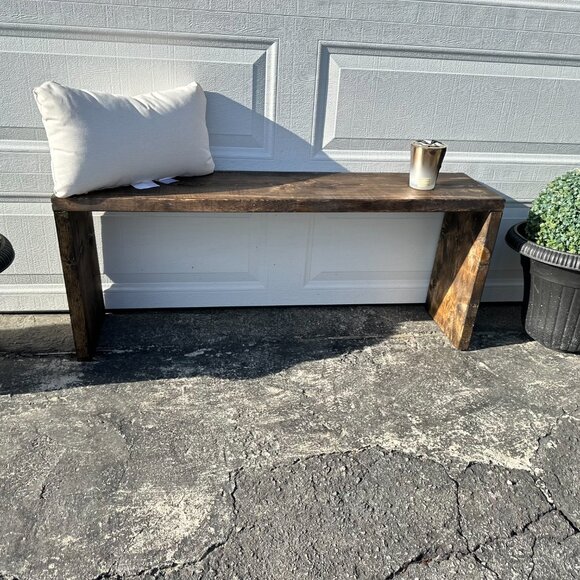 Dark Walnut Solid wood Bench - Picture 2 of 3